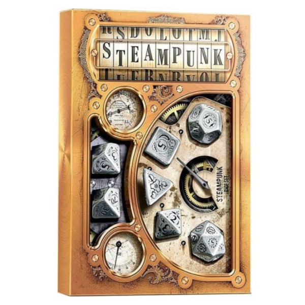 Q-Workshop - Metal-black Steampunk Dice Set