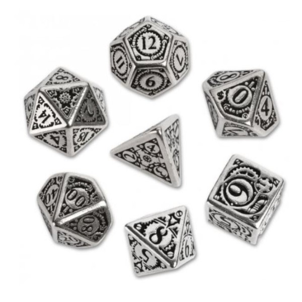 Q-Workshop - Metal-black Steampunk Dice Set