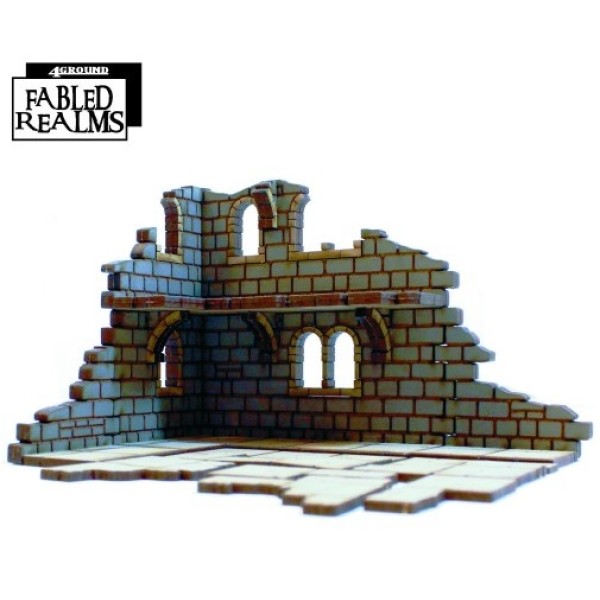 4Ground Pre-Painted Terrain - Fabled realms - Corner Ruins 2: with Ruins Above
