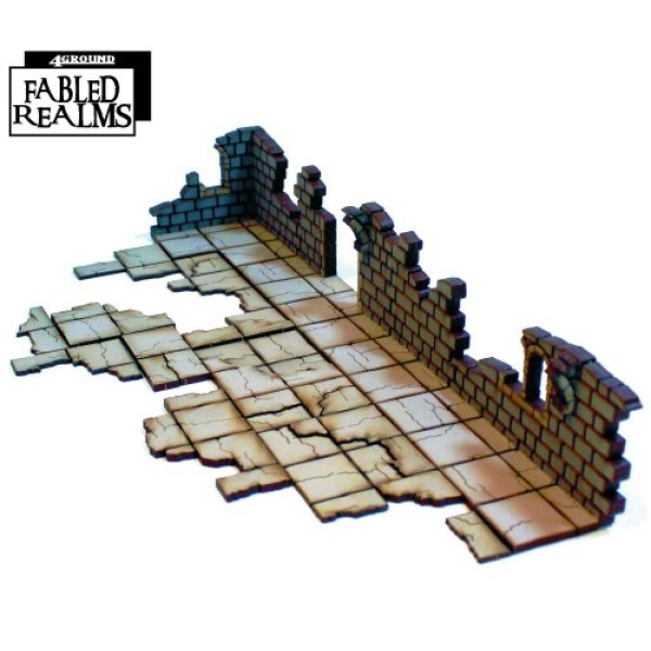 4Ground Pre-Painted Terrain - Fabled realms - Corner Ruins 1: with ruined Doorway