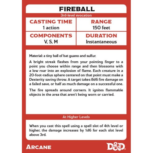 D&D - Spellbook Cards - Arcane Deck