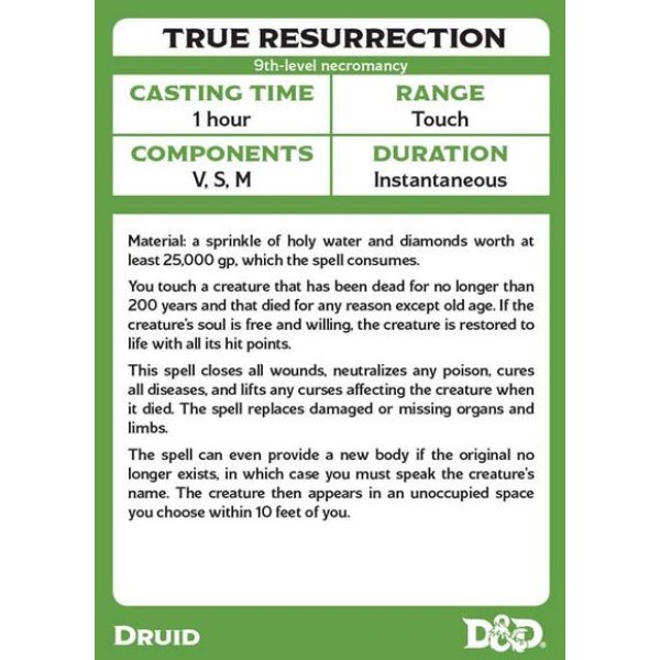 D&D - Spellbook Cards - Druid Deck