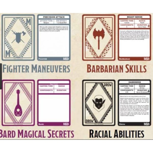 D&D - Spellbook Cards - Martial Powers & Races