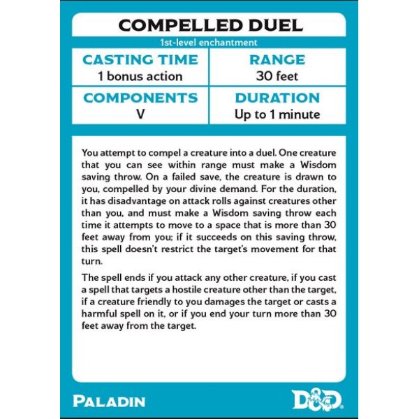 D&D - Spellbook Cards - Paladin Deck