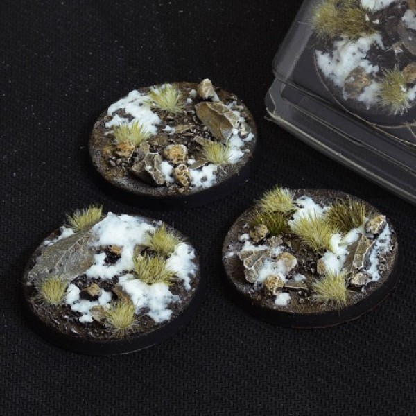 Gamers Grass - Battle Ready Bases - Winter - Round 50mm (3)
