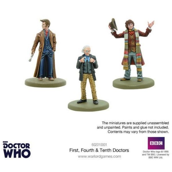 The Dr Who Miniatures Game - First, Fourth & Tenth Doctors