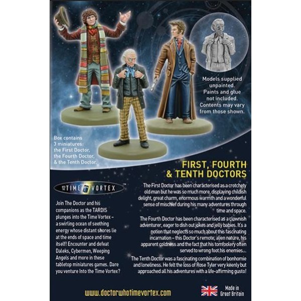 The Dr Who Miniatures Game - First, Fourth & Tenth Doctors