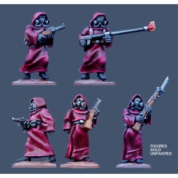 Weird Menace - Pulp Miniatures - Gasmask Cultists 1