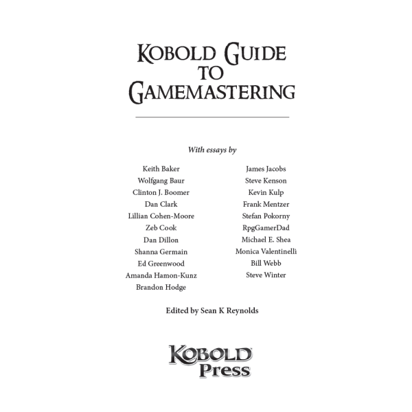 Kobold Press - The Kobold Guide to Gamemastering