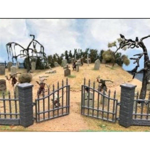 Renedra Terrain - Spear Top Railing Fence & Gate