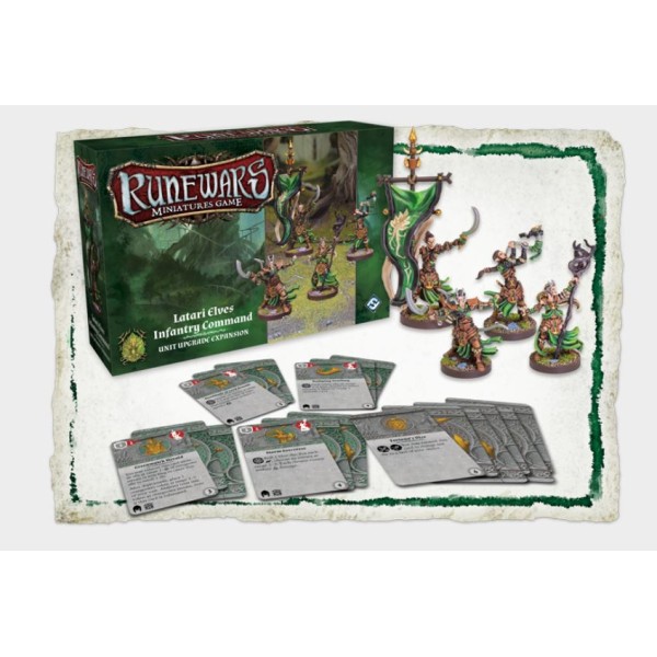 Clearance - Runewars Miniatures - Latari Elves Infantry Command Unit Expansion