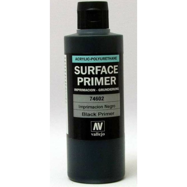 Vallejo - Black Polyurethane Surface Primer - 200ml bottle