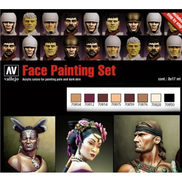 Vallejo - Model Colour - Face Painting Set (With Guide)