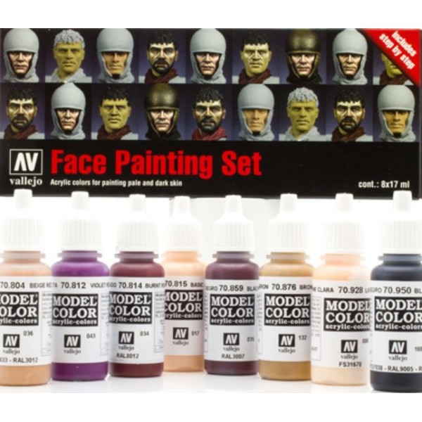Vallejo - Model Colour - Face Painting Set (With Guide)